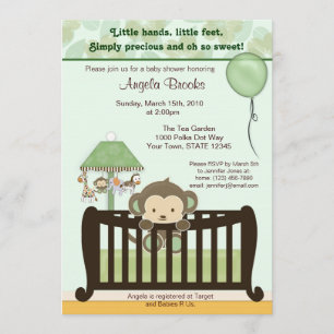 Monkey Baby Shower Invitation CJ GREEN