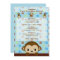 MONKEY Baby Shower invitation Polka Dot BLUE GREEN