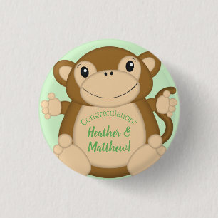Monkey Baby Shower Jungle 3 Cm Round Badge