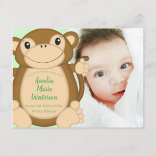 Monkey Baby Shower Jungle Postcard