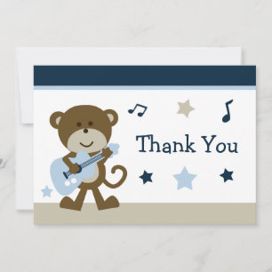 Monkey Baby Shower Thank You Card