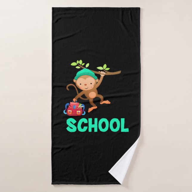 Monkey Back To School Bath Towel (Bath Towel)