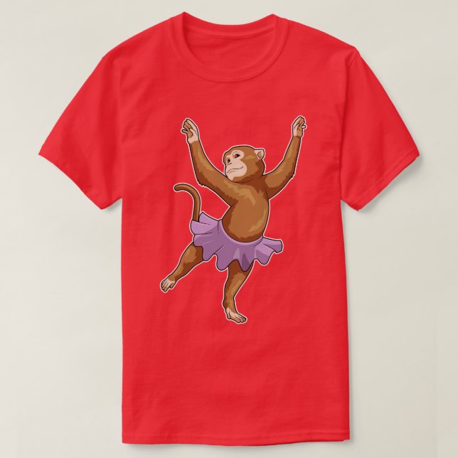 Monkey Ballerina Ballet Dance T-Shirt (Design Front)