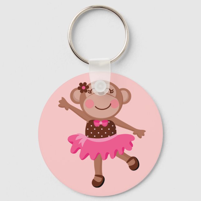 Monkey Ballerina Key Ring (Front)