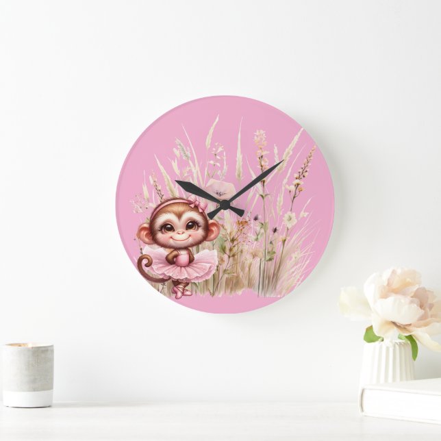 Monkey Ballerina Large Clock (Home)