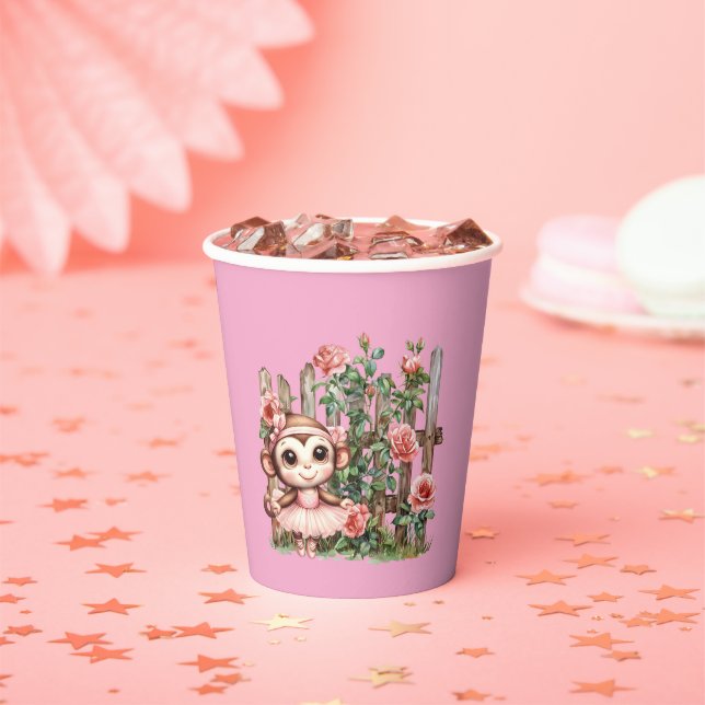 Monkey Ballerina Paper Cups (Insitu)