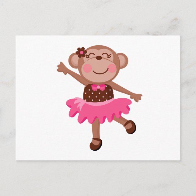 Monkey Ballerina Postcard (Front)