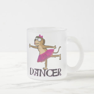 Monkey Ballet Frosted Glass Coffee Mug