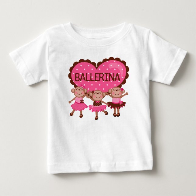 Monkey Ballet Girly Baby Tutu Bodysuit (Front)