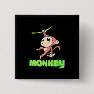 Monkey Banana 15 Cm Square Badge
