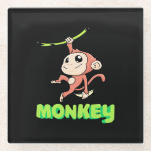Monkey Banana Glass Coaster
