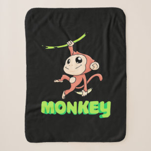 Monkey Banana Sherpa Blanket