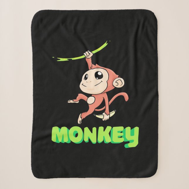 Monkey Banana Sherpa Blanket (Front)