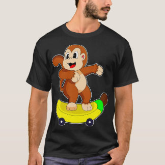 Monkey Banana Skater Skateboard T-Shirt