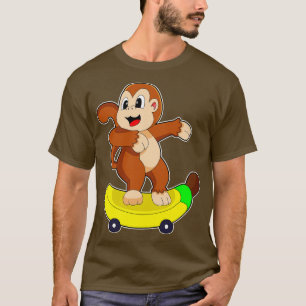 Monkey Banana Skater Skateboard T-Shirt