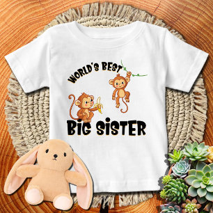 Monkey 🙈 Banana World's Best Big Sister Baby T-Shirt
