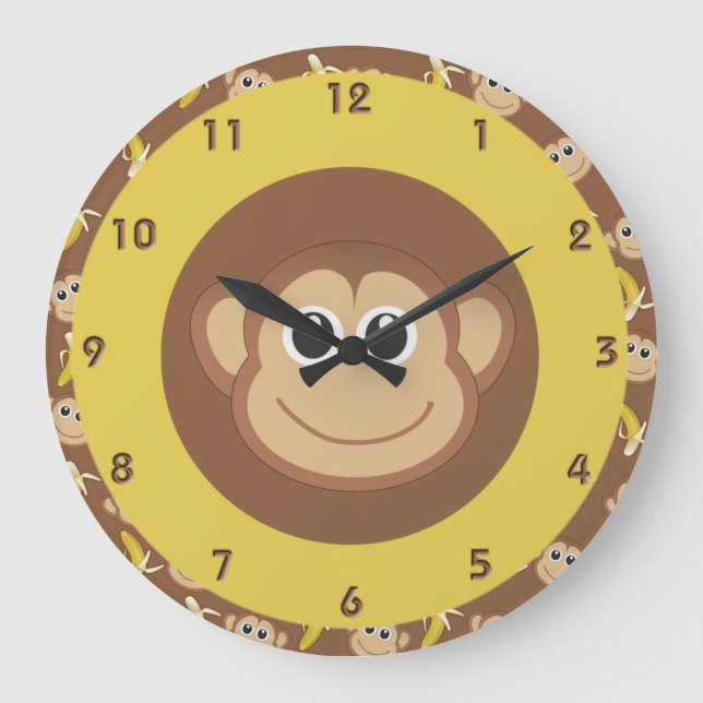 Monkey Bananas Large Clock (Front)