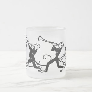 Monkey Band Frosted Glass Coffee Mug