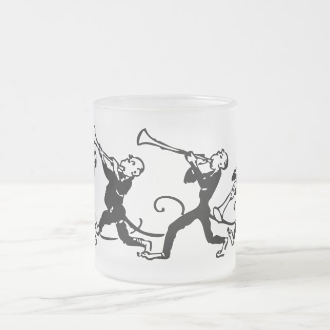 Monkey Band Frosted Glass Coffee Mug (Center)