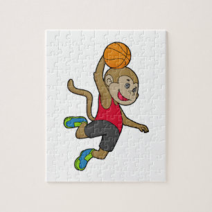 Monkey Basketball player Basketball Jigsaw Puzzle