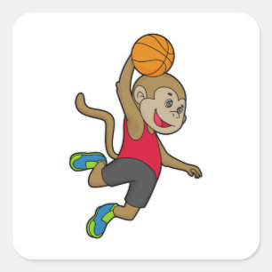 Monkey Basketball player Basketball Square Sticker