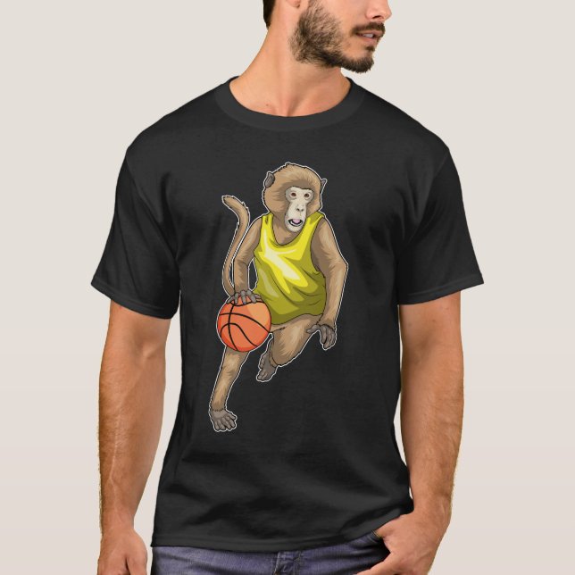 Monkey Basketball player Basketball T-Shirt (Front)