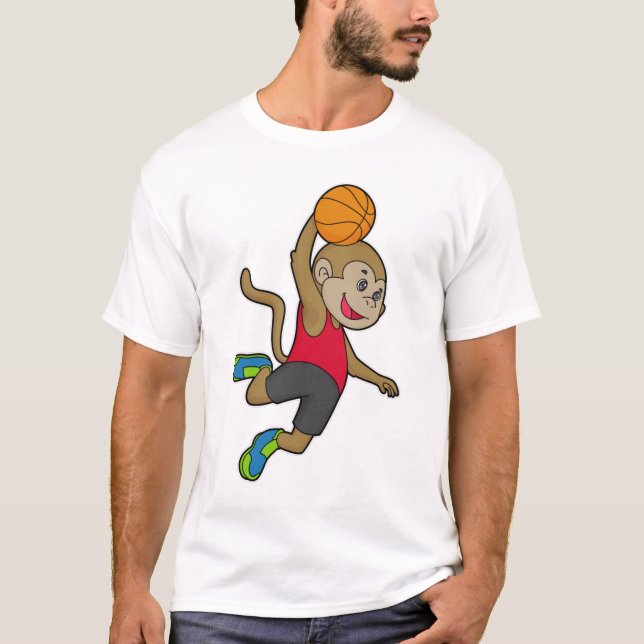 Monkey Basketball player Basketball T-Shirt (Front)