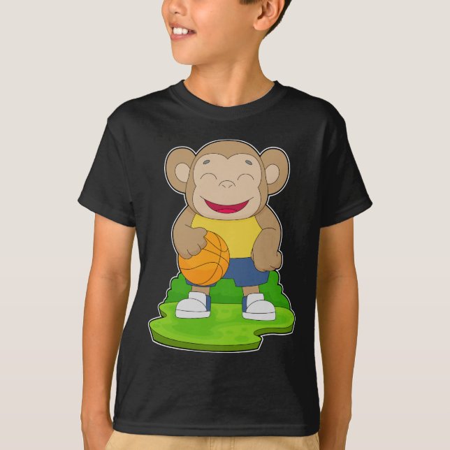 Monkey Basketball player Basketball T-Shirt (Front)
