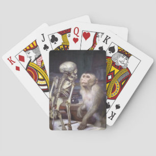 Monkey Before Skeleton Playing Cards