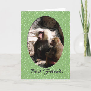 Monkey best friends friendship card. card