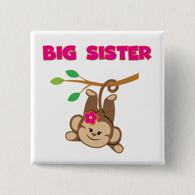 Monkey Big Sister 15 Cm Square Badge (Front)