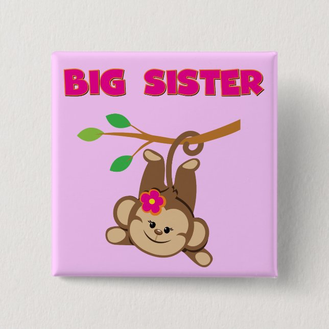Monkey Big Sister 15 Cm Square Badge (Front)