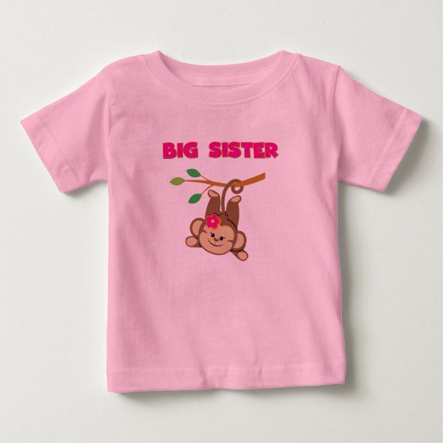 Monkey Big Sister Baby T-Shirt (Front)