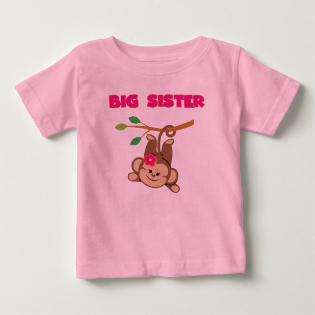 Monkey Big Sister Baby T-Shirt (Front)