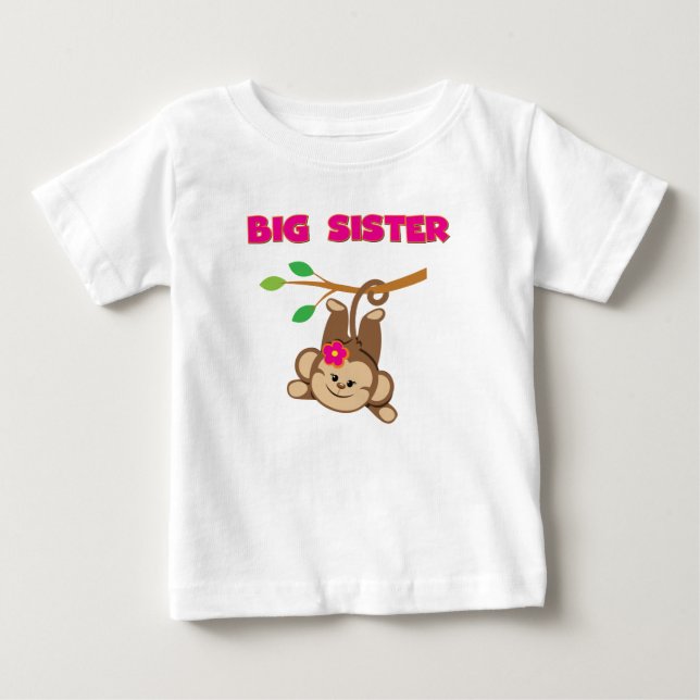 Monkey Big Sister Baby T-Shirt (Front)