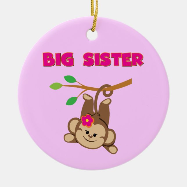 Monkey Big Sister Ceramic Tree Decoration (Front)