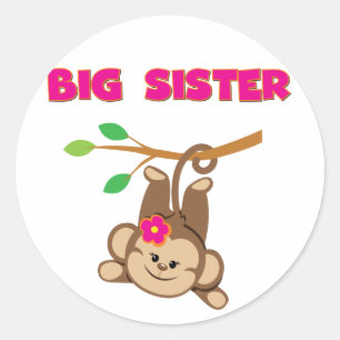 Monkey Big Sister Classic Round Sticker