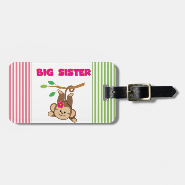 Monkey Big Sister Luggage Tag (Front Horizontal)
