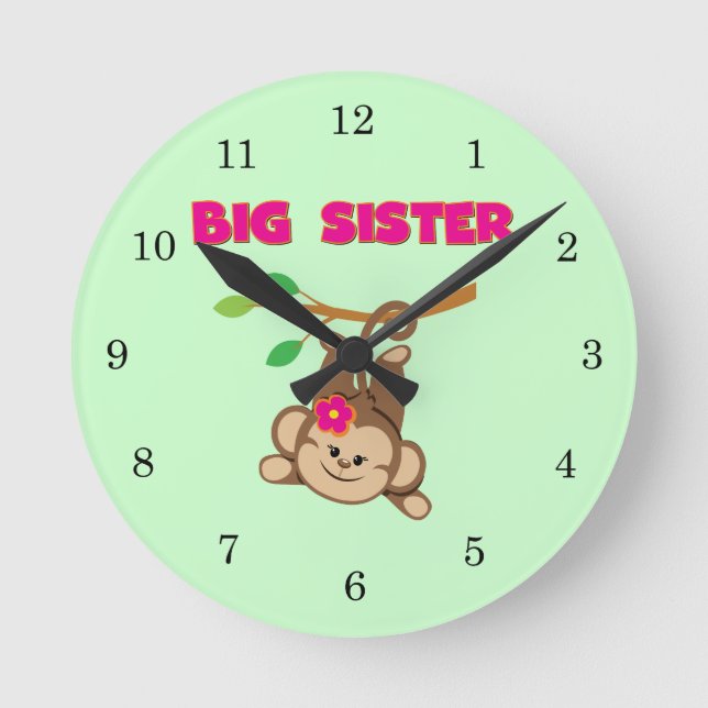 Monkey Big Sister Round Clock (Front)