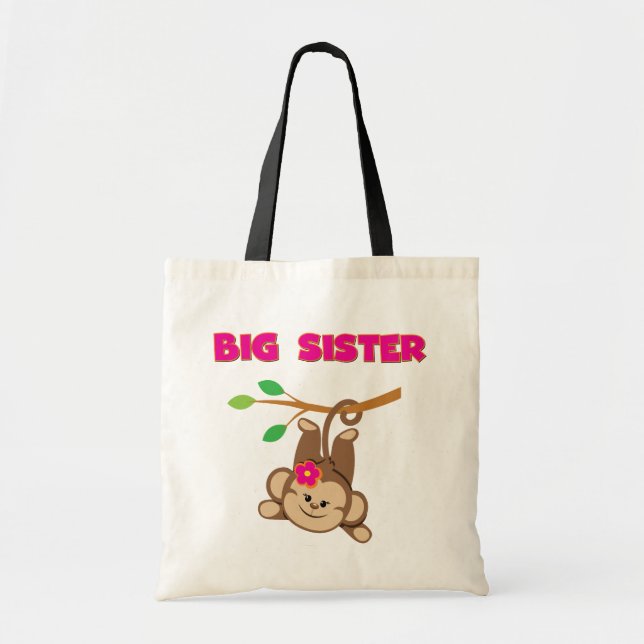 Monkey Big Sister Tote Bag (Front)