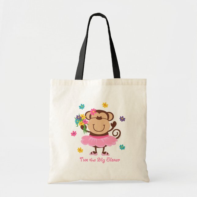 Monkey Big Sister Tote Bag (Front)
