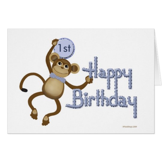 Monkey Birthday Age Template Card