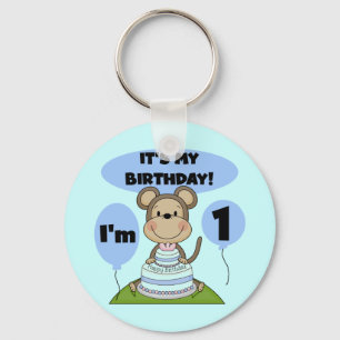 Monkey Birthday Boy 1st Key Ring