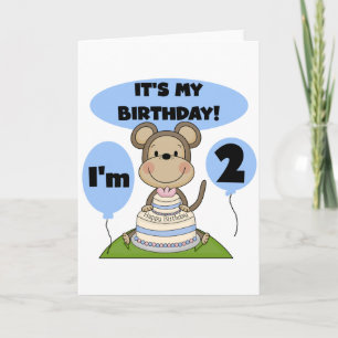 Monkey Birthday Boy 2nd Tshirts and Gifts Card