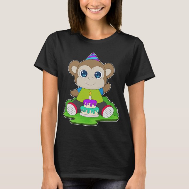 Monkey Birthday Cake T-Shirt (Front)