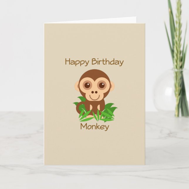 Monkey Birthday Card (Front)