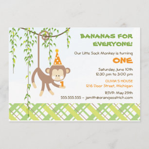 Monkey Birthday Invitation