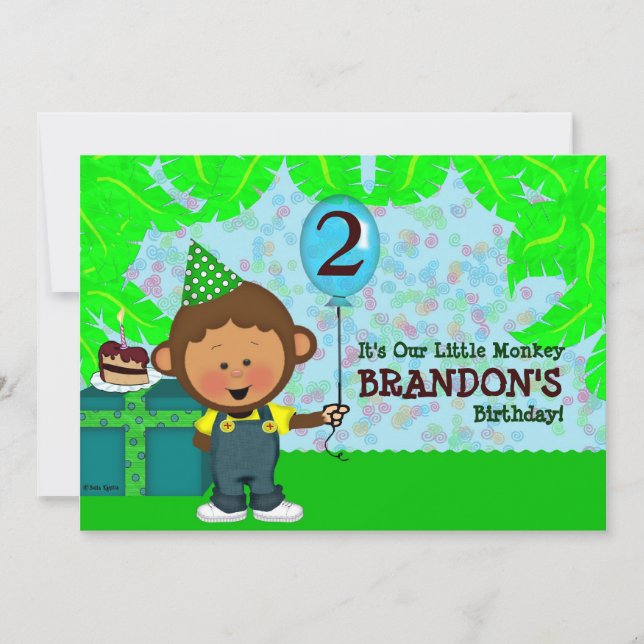 Monkey Birthday Invitation (Front)