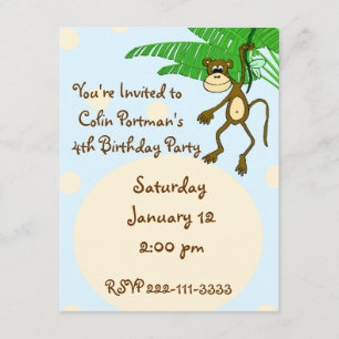 Monkey Birthday Invitation