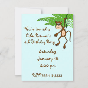 Monkey Birthday Invitation